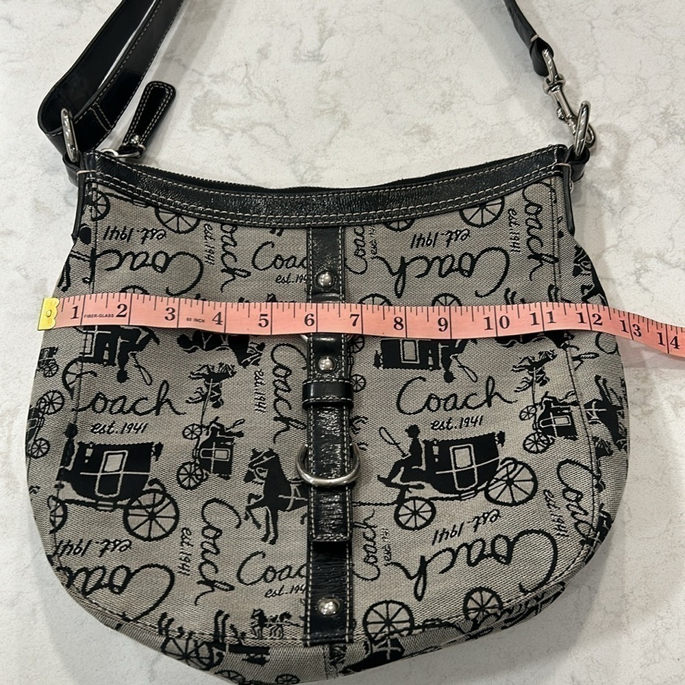 COACH F14036 Chelsea Canvas & Leather Horse & Carriage Shoulder Bag - Picture 10 of 14